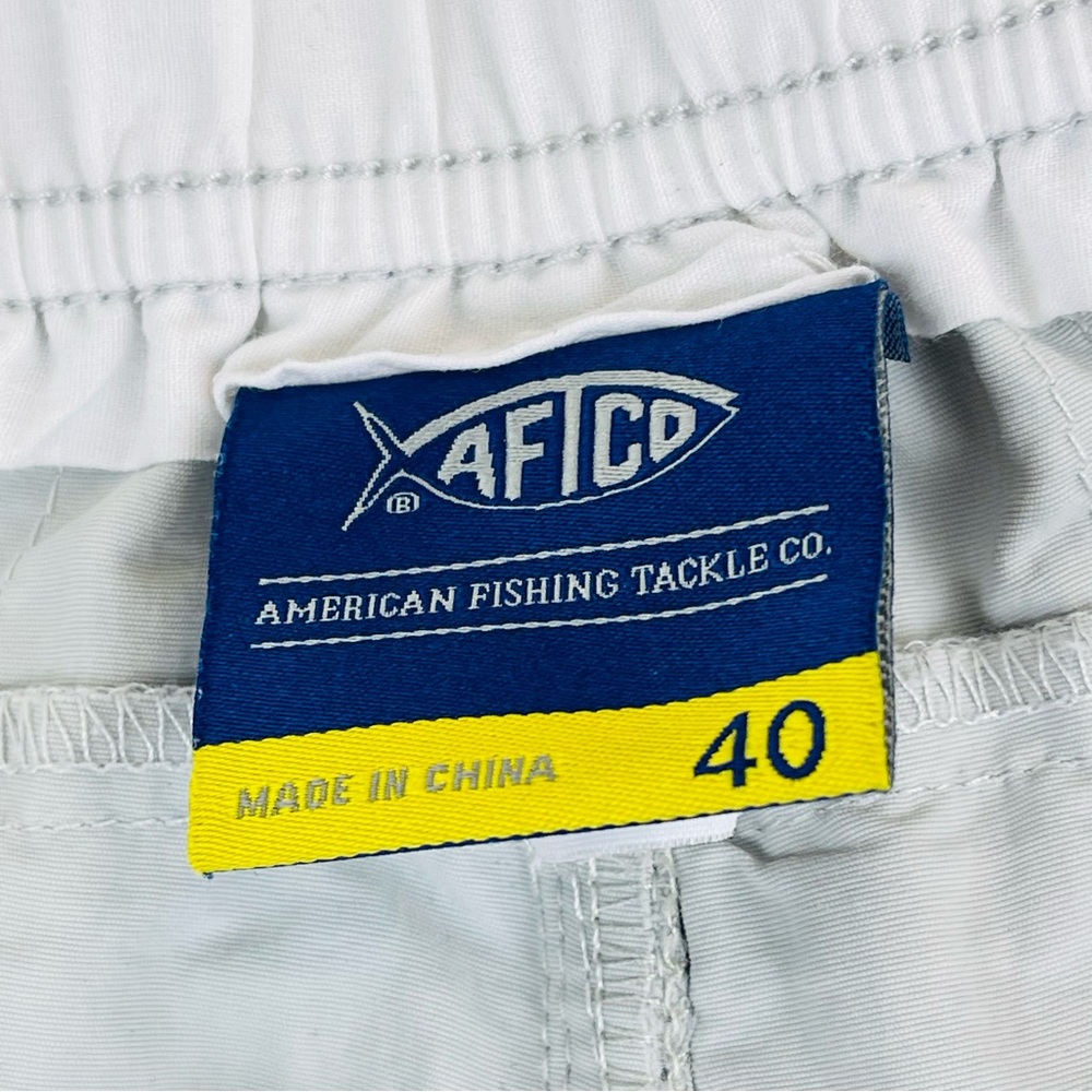 Aftco Shorts Mens 40x9 Gray Fishing Outdoor Hiking Elastic Waistband Lightweight - Picture 12 of 16